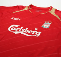 2005/06 GERRARD #8 Liverpool Vintage Reebok European Home Football Shirt (M)