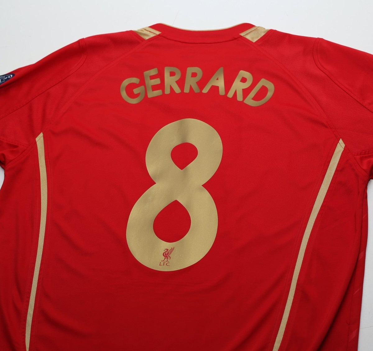 2005/06 GERRARD #8 Liverpool Vintage Reebok European Home Football Shirt (M)