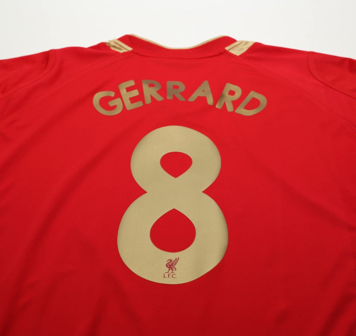 2005/06 GERRARD #8 Liverpool Vintage Reebok European Home Football Shirt (XL)