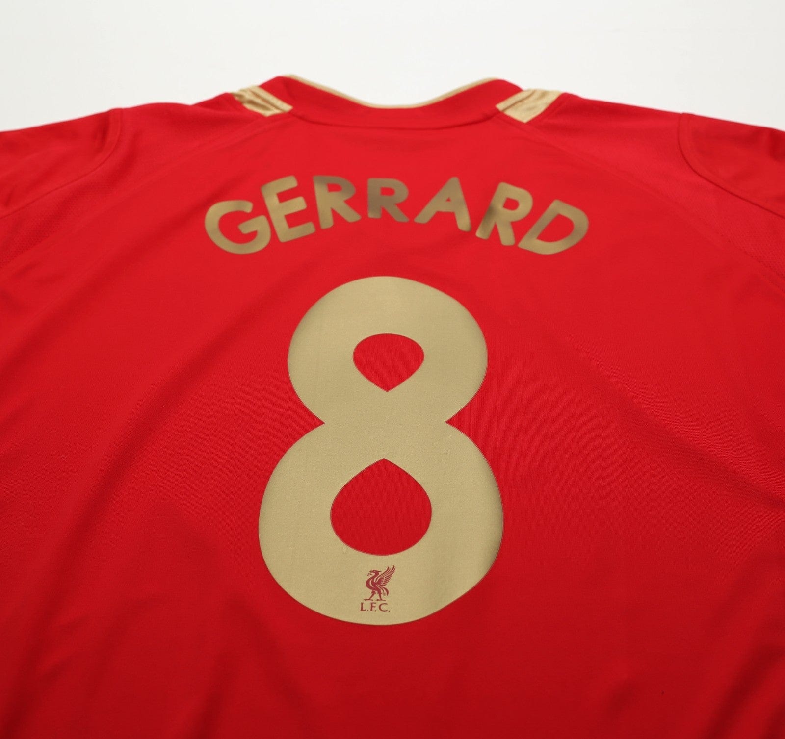 2005/06 GERRARD #8 Liverpool Vintage Reebok European Home Football Shirt (XL)