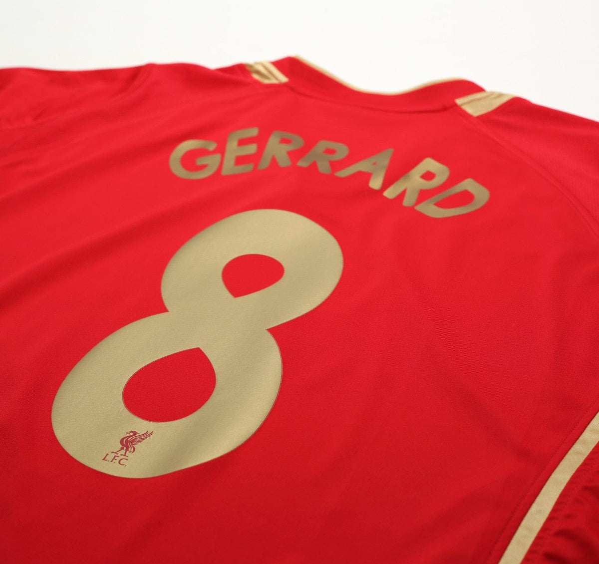 2005/06 GERRARD #8 Liverpool Vintage Reebok European Home Football Shirt (XL)