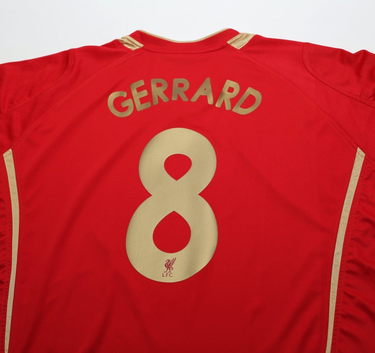 2005/06 GERRARD #8 Liverpool Vintage Reebok European Home Football Shirt (XL)