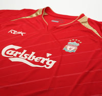 2005/06 GERRARD #8 Liverpool Vintage Reebok European Home Football Shirt (XL)