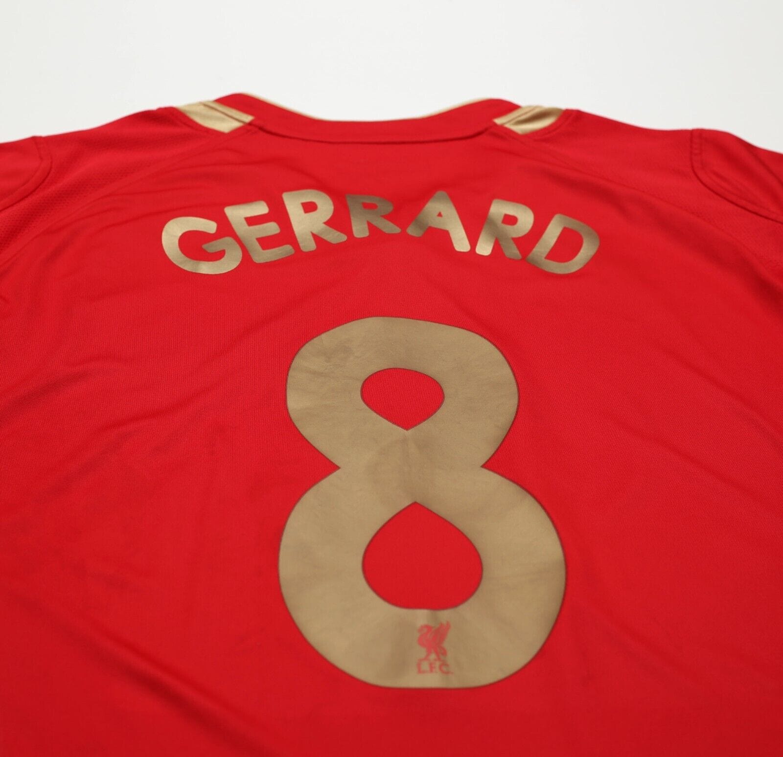 2005/06 GERRARD #8 Liverpool Vintage Reebok UCL Home Football Shirt Jersey (L)