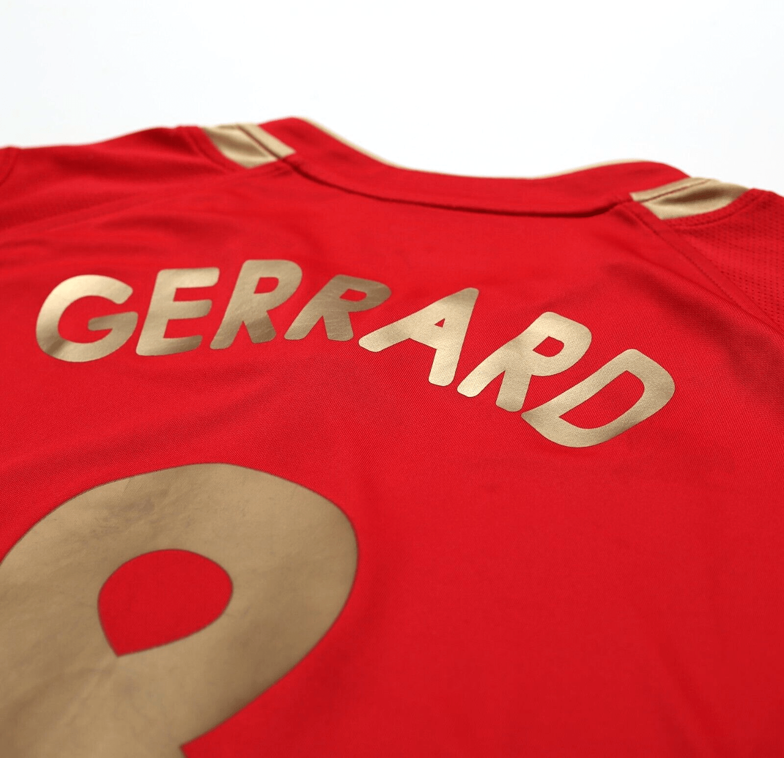 2005/06 GERRARD #8 Liverpool Vintage Reebok UCL Home Football Shirt Jersey (L)