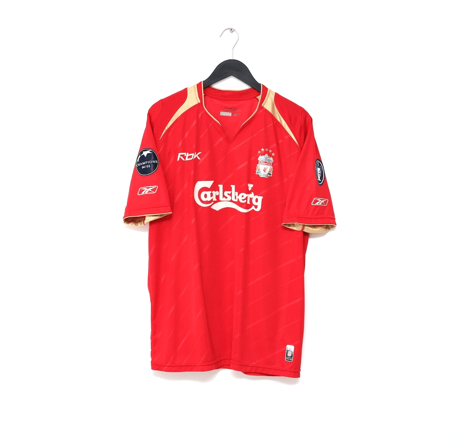 2005 06 GERRARD 8 Liverpool Vintage Reebok UCL Home Football Shirt Je Football Shirt Collective