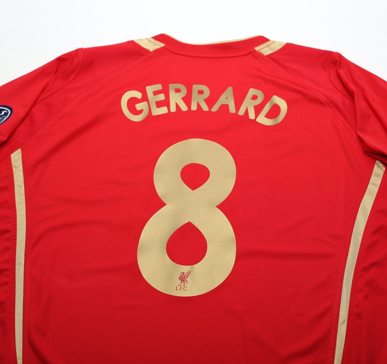 2005/06 Gerrard #8 Liverpool Vintage Reebok UCL Home Football Shirt Je