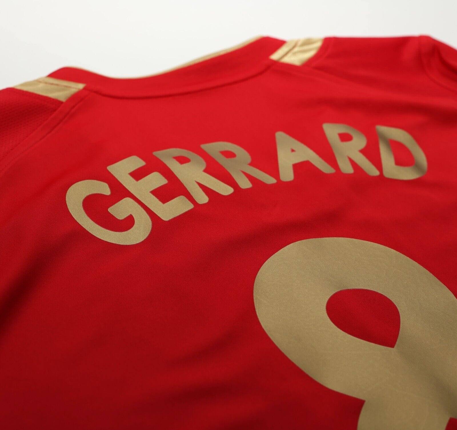 2005/06 GERRARD #8 Liverpool Vintage Reebok UCL Home Football Shirt Jersey (L)