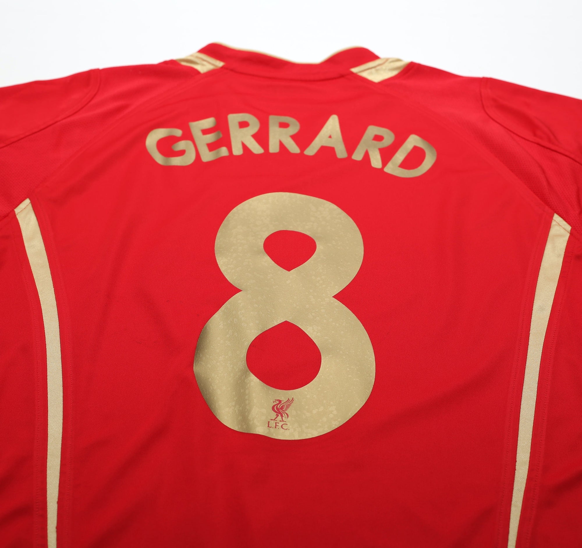 2005/06 GERRARD #8 Liverpool Vintage Reebok UCL Home Football Shirt Jersey (S)