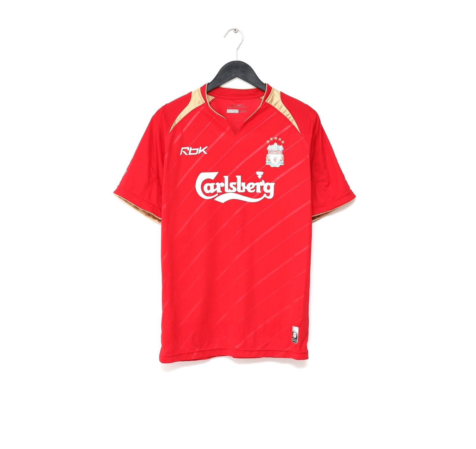 2005/06 GERRARD #8 Liverpool Vintage Reebok UCL Home Football Shirt Jersey (S)