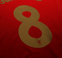 2005/06 GERRARD #8 Liverpool Vintage Reebok UCL Home Football Shirt (XL)