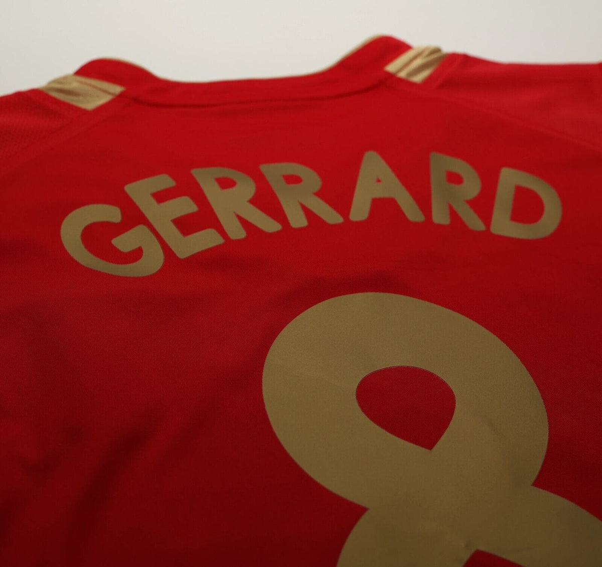 2005/06 GERRARD #8 Liverpool Vintage Reebok UCL Home Football Shirt (XL)