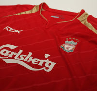 2005/06 GERRARD #8 Liverpool Vintage Reebok UCL Home Football Shirt (XL)