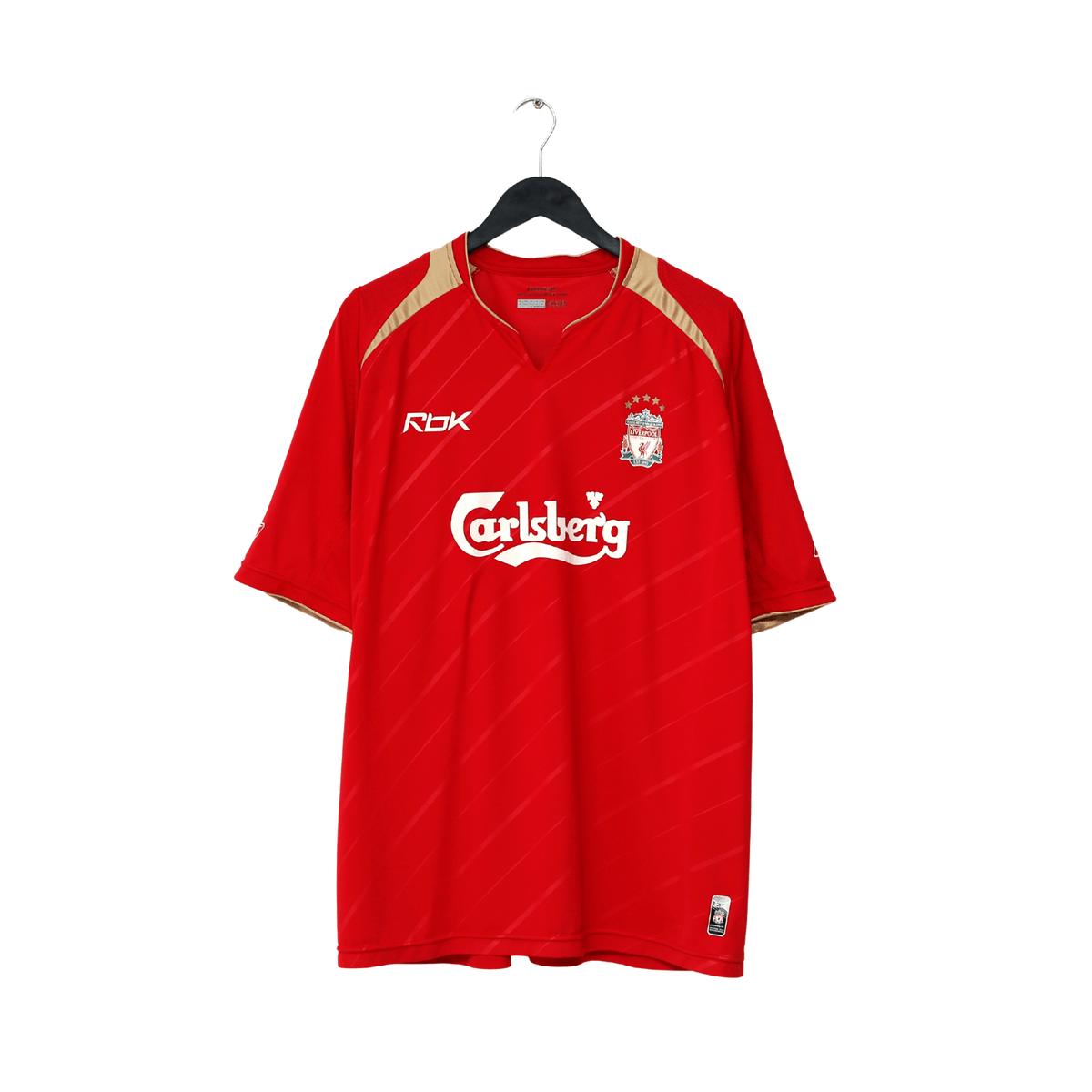 2005/06 GERRARD #8 Liverpool Vintage Reebok UCL Home Football Shirt (XL)