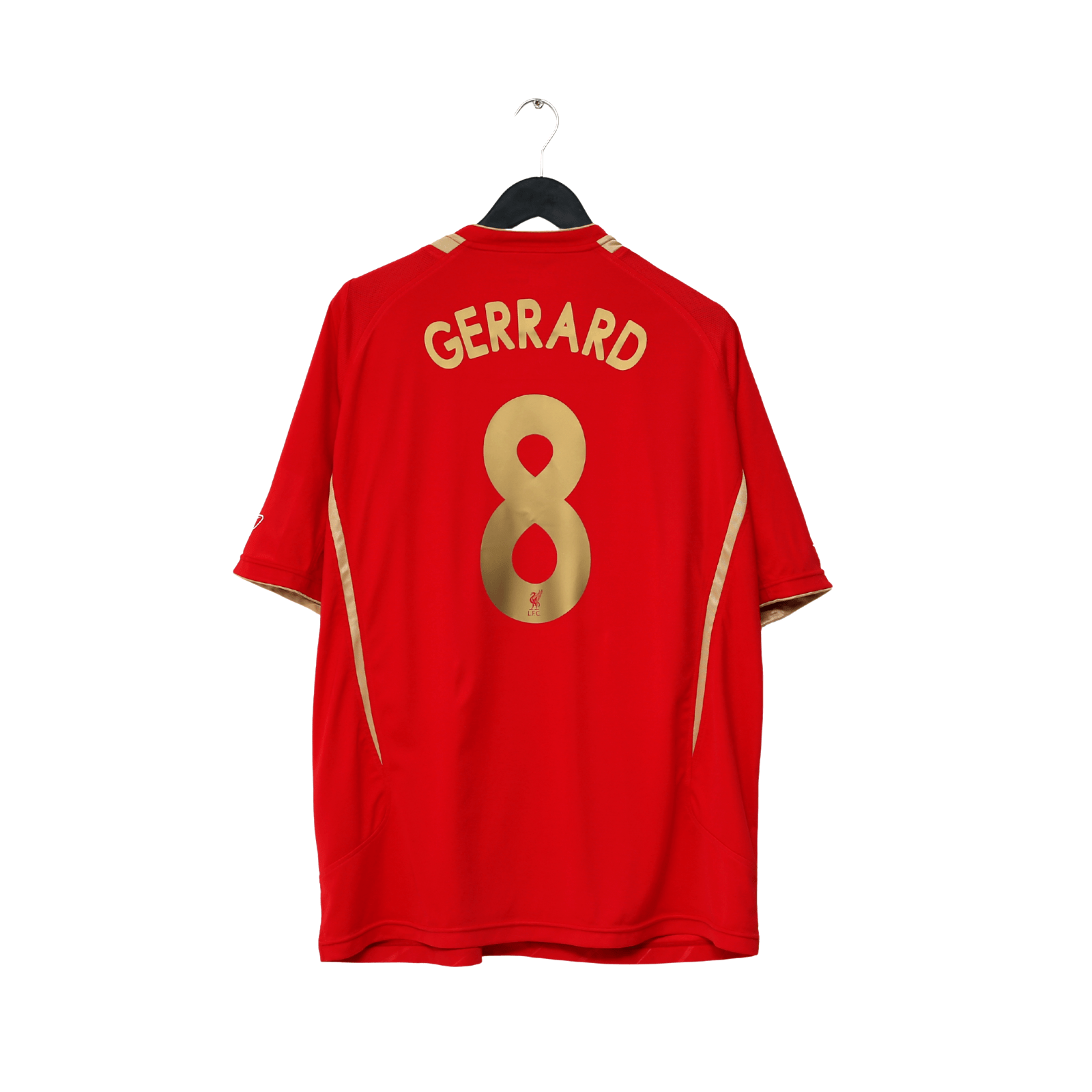 2005/06 GERRARD #8 Liverpool Vintage Reebok UCL Home Football Shirt (XL)