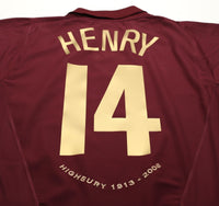 2005/06 HENRY #14 Arsenal Vintage Nike Highbury Home Football Shirt (M)