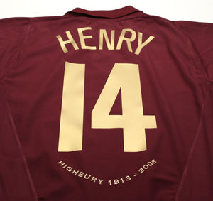 2005/06 HENRY #14 Arsenal Vintage Nike Highbury Home Football Shirt (M)