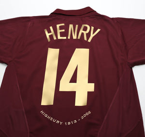 2005/06 HENRY #14 Arsenal Vintage Nike Highbury Home Football Shirt (M)