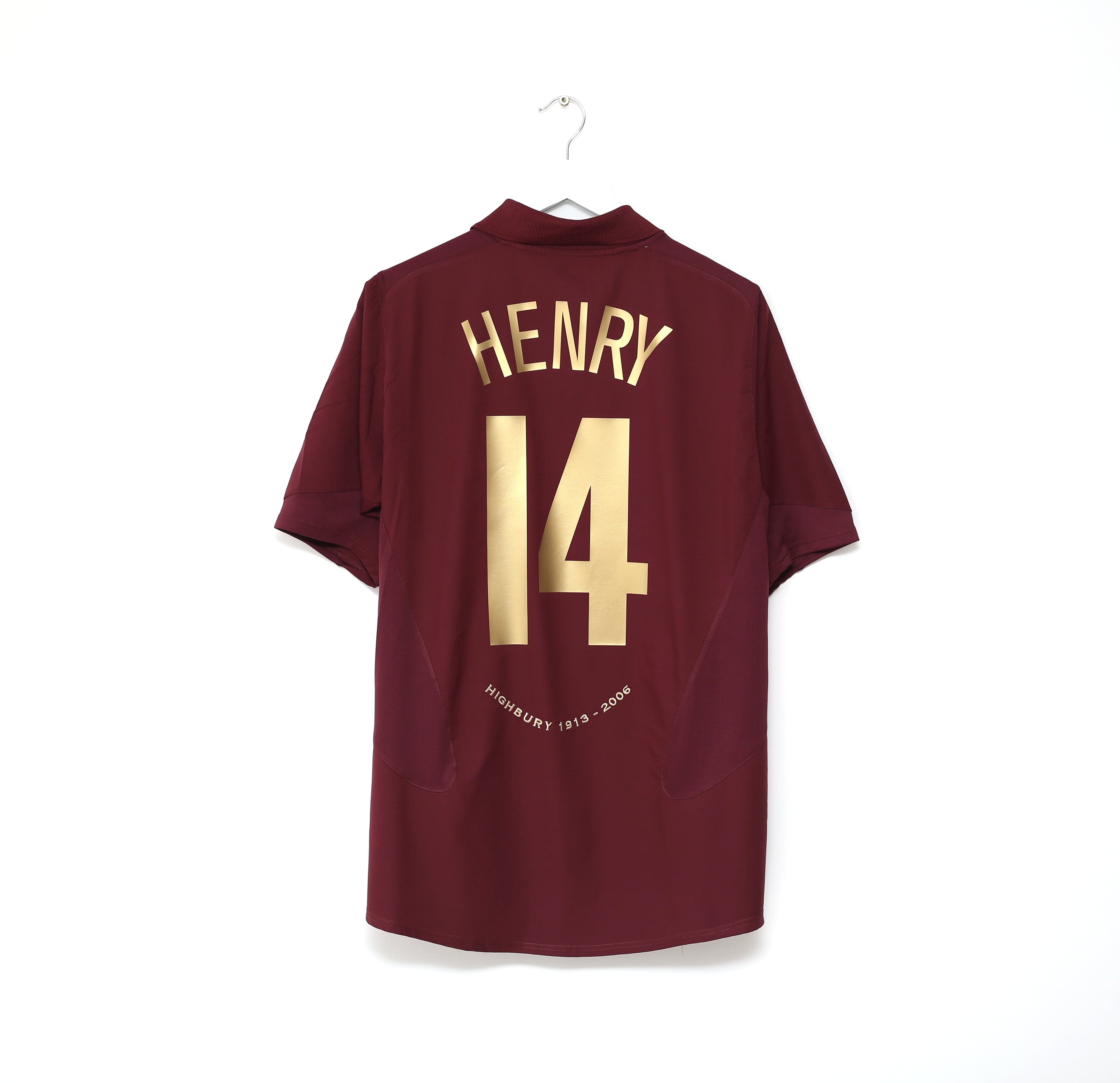 2005/06 HENRY #14 Arsenal Vintage Nike UCL Home Football