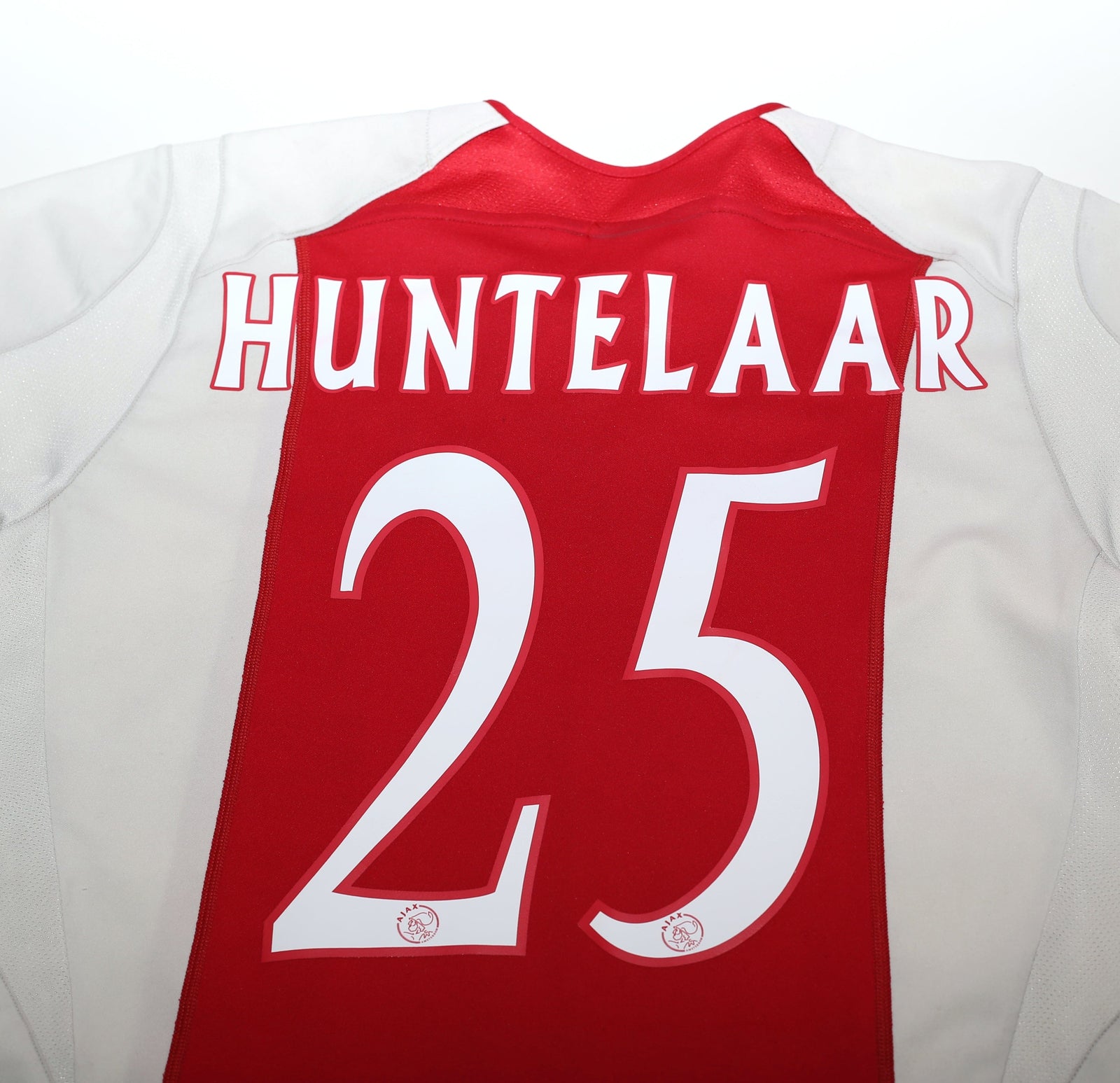 2005/06 HUNTELAAR #25 Ajax Vintage adidas Home Football Shirt (M)