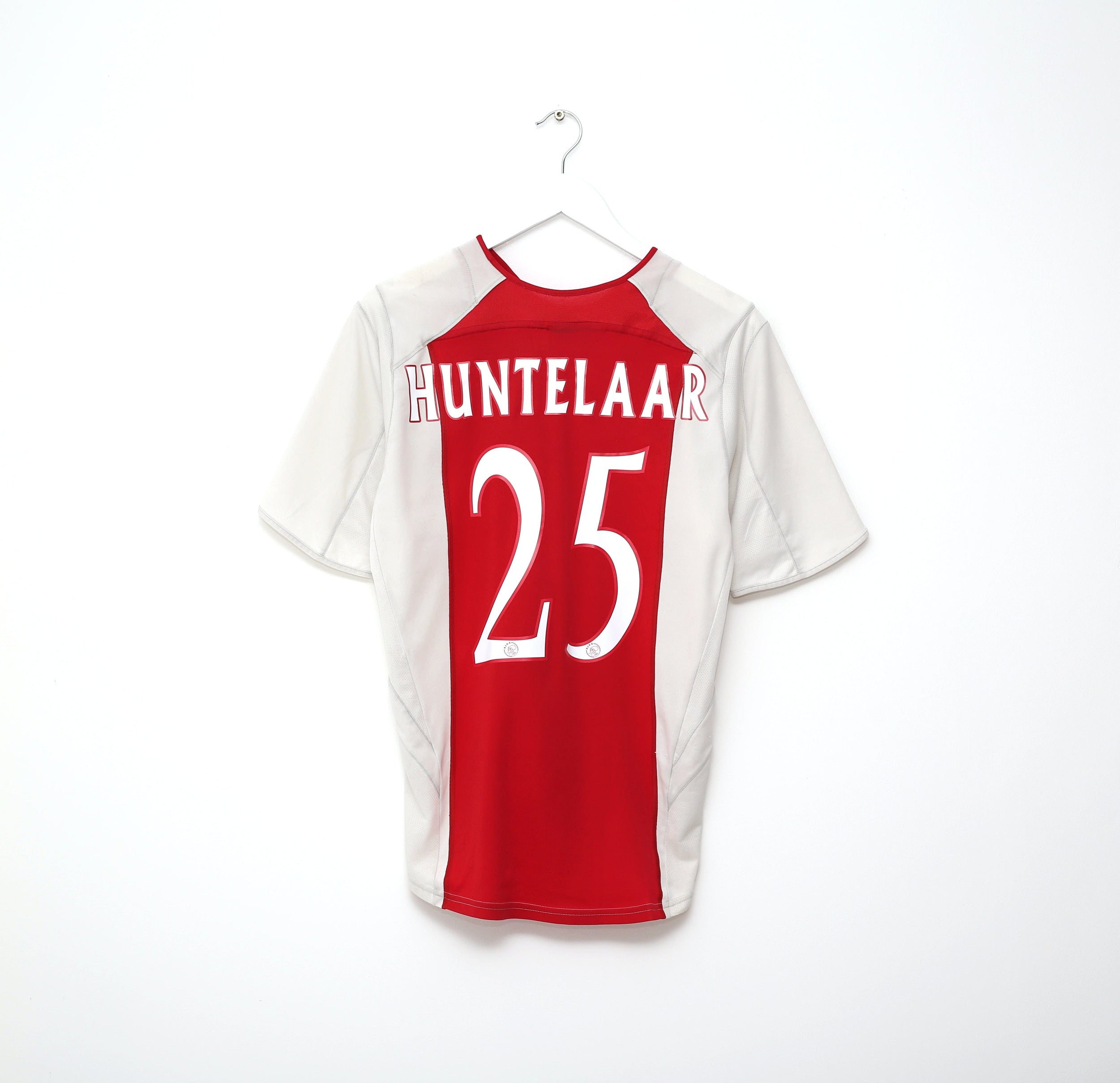 2005/06 HUNTELAAR #25 Ajax Vintage adidas Home Football Shirt (M)