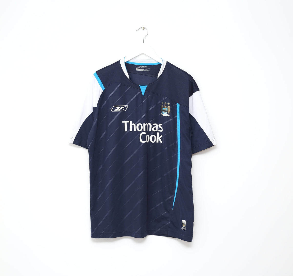 2005/06 JAMES #1 Manchester City Vintage Reebok Away Football Shirt (L)