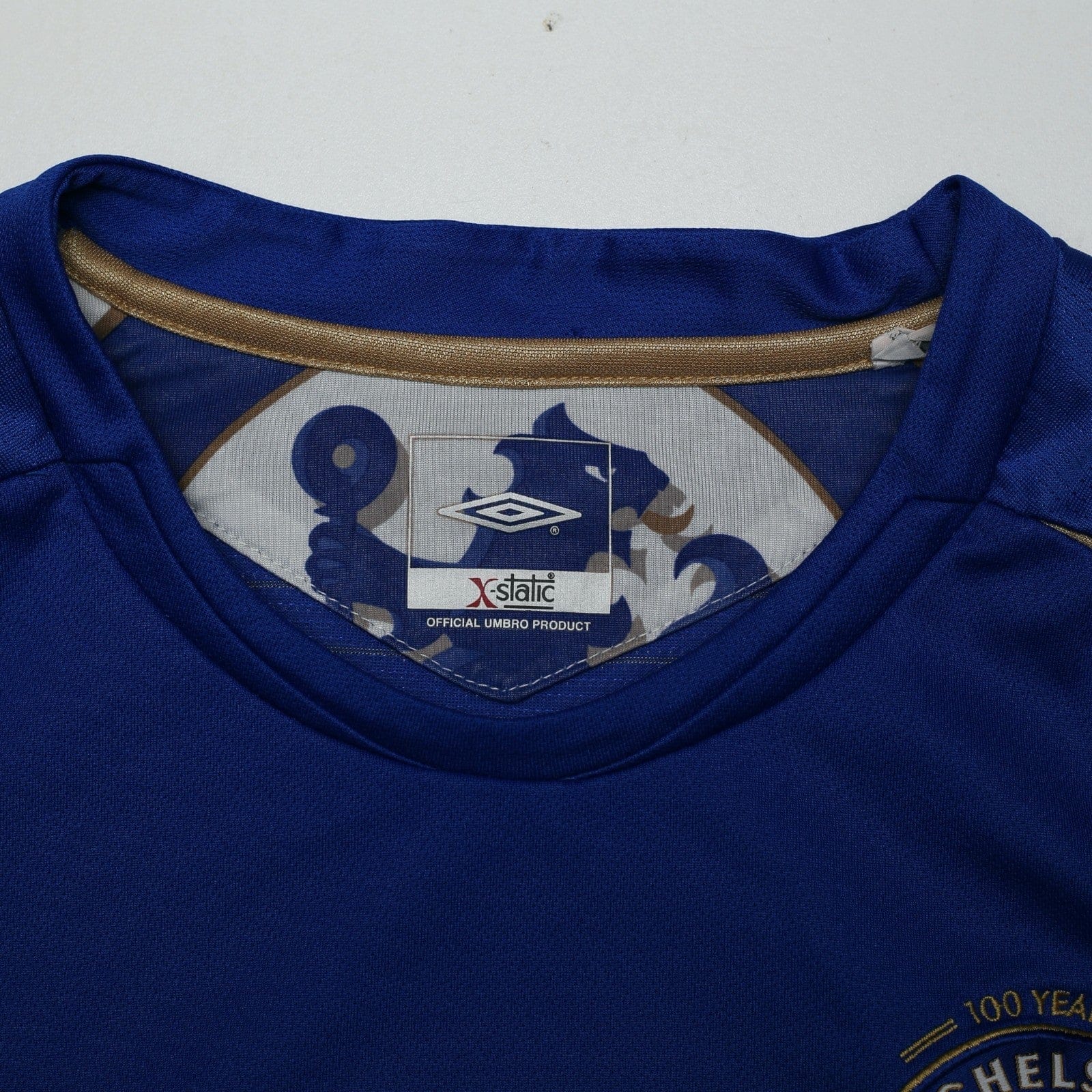 2005/06 Lampard #8 Chelsea Vintage Umbro Centenary UCL Home Football Shirt (L)