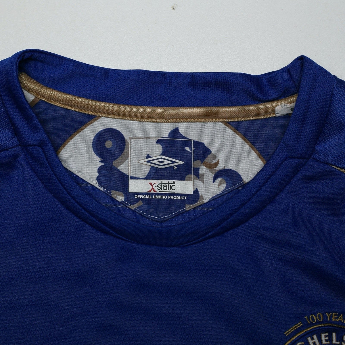 2005/06 Lampard #8 Chelsea Vintage Umbro Centenary UCL Home Football Shirt (L)