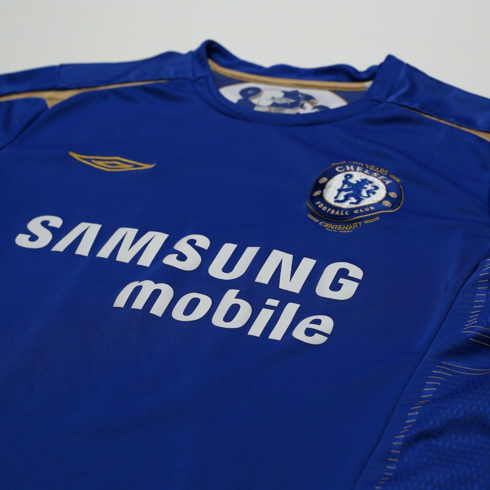 2005/06 Lampard #8 Chelsea Vintage Umbro Centenary UCL Home Football Shirt (L)