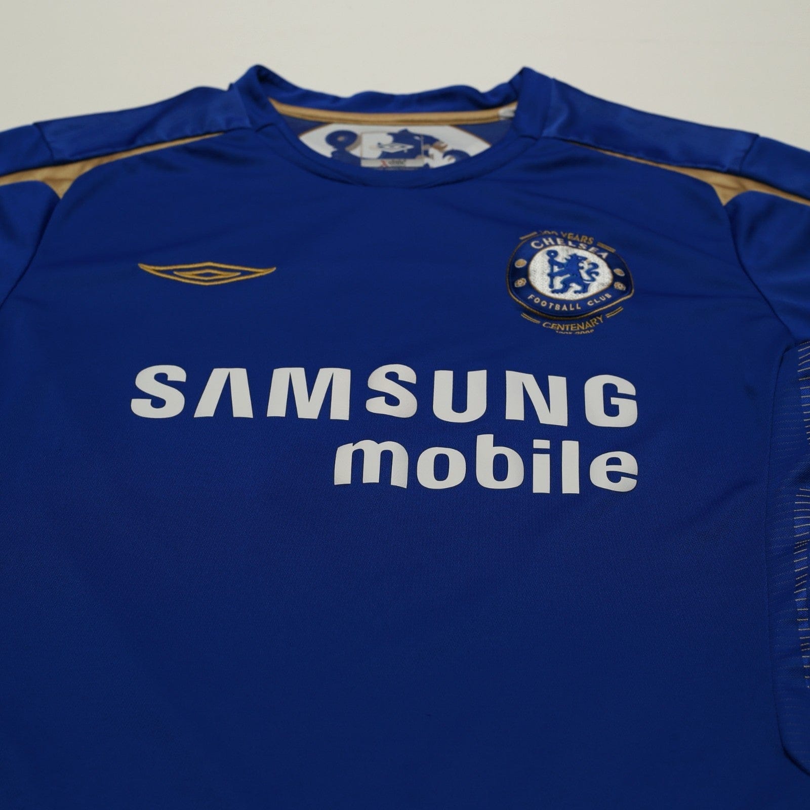 2005/06 Lampard #8 Chelsea Vintage Umbro Centenary UCL Home Football Shirt (L)