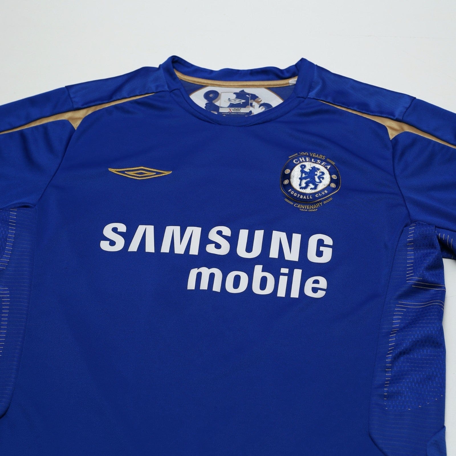 2005/06 Lampard #8 Chelsea Vintage Umbro Centenary UCL Home Football Shirt (L)