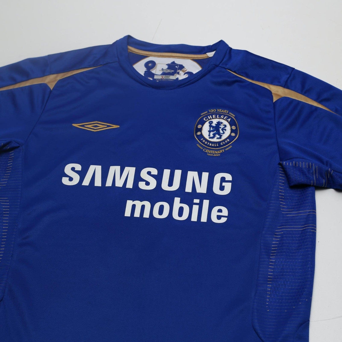 2005/06 Lampard #8 Chelsea Vintage Umbro Centenary UCL Home Football Shirt (M)
