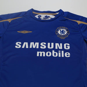 2005/06 Lampard #8 Chelsea Vintage Umbro Centenary UCL Home Football Shirt (M)