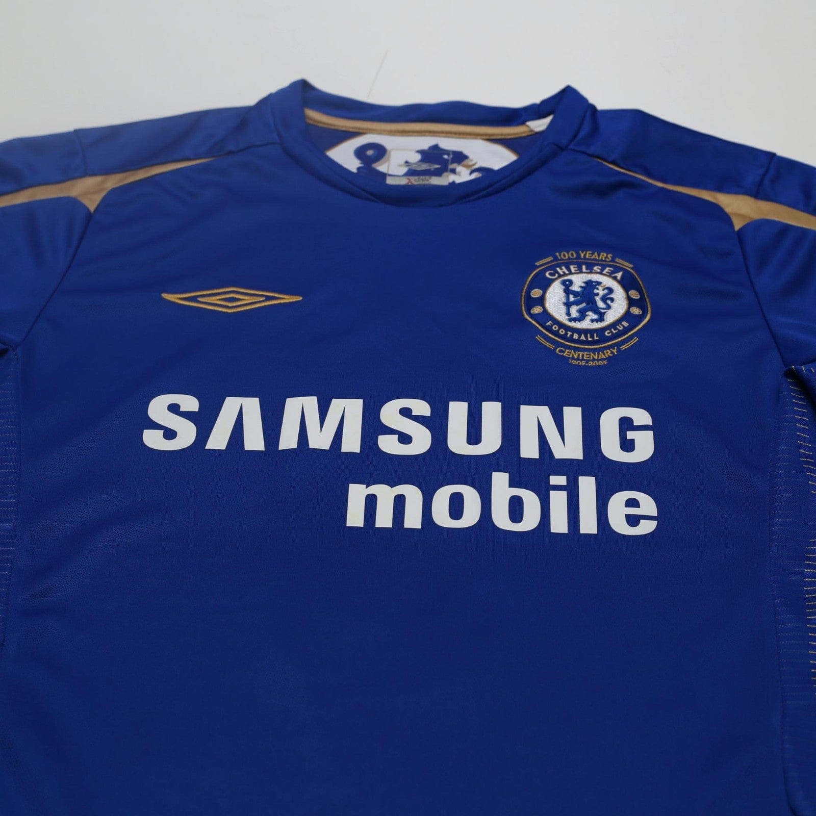 2005/06 Lampard #8 Chelsea Vintage Umbro Centenary UCL Home Football Shirt (M)