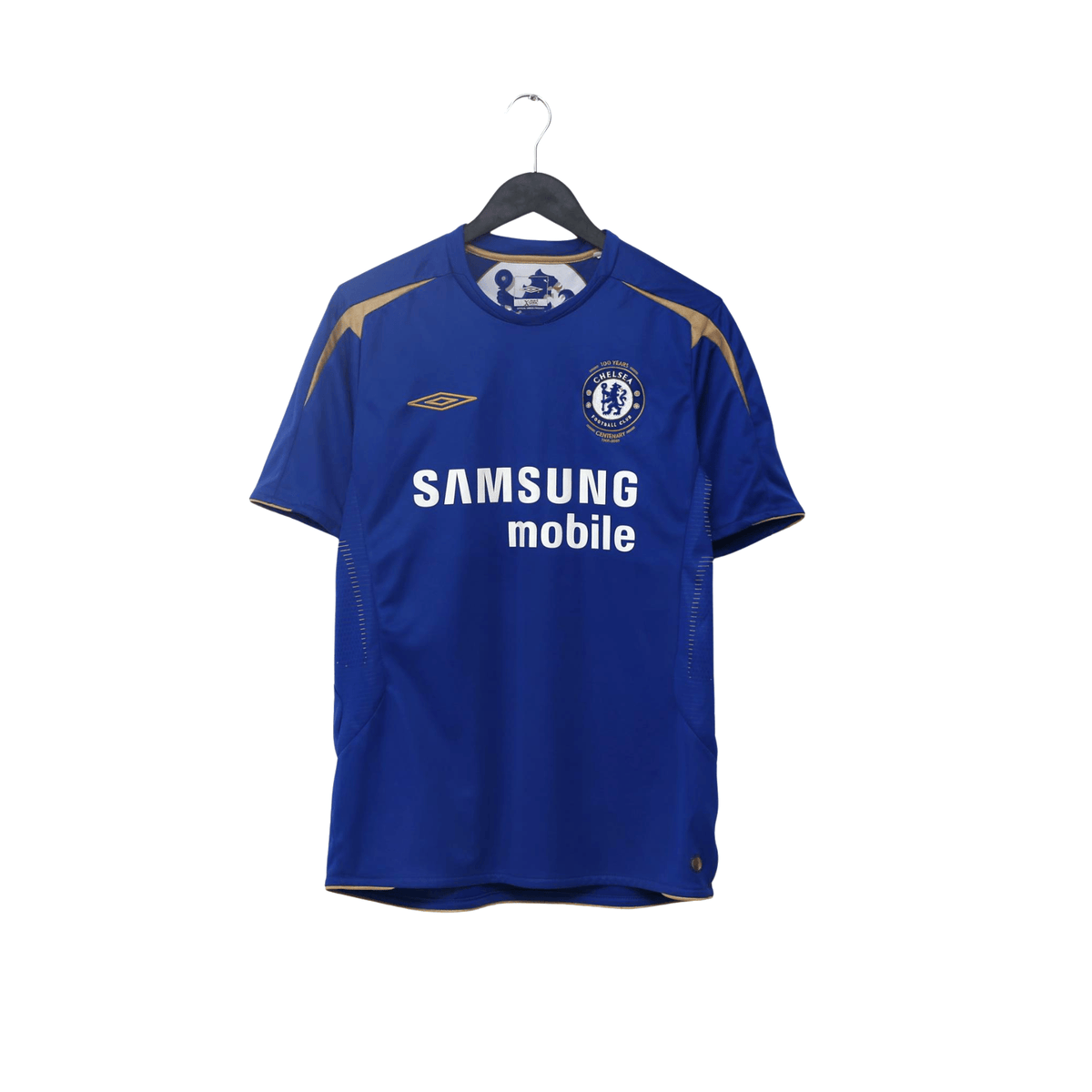 2005/06 Lampard #8 Chelsea Vintage Umbro Centenary UCL Home Football Shirt (M)
