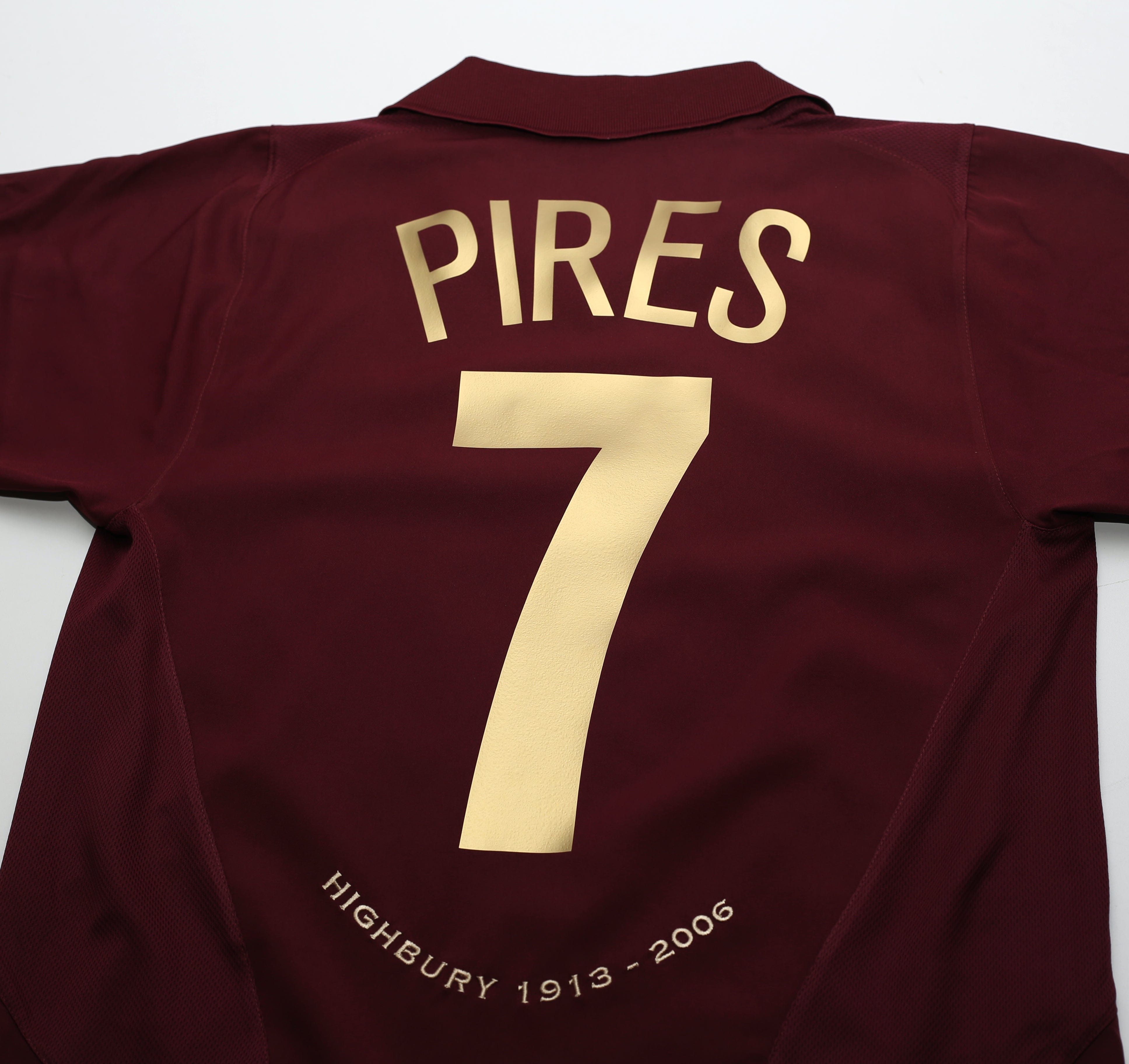 2005/06 PIRES #7 Arsenal Vintage Nike UCL Home Football Shirt Jersey (S)