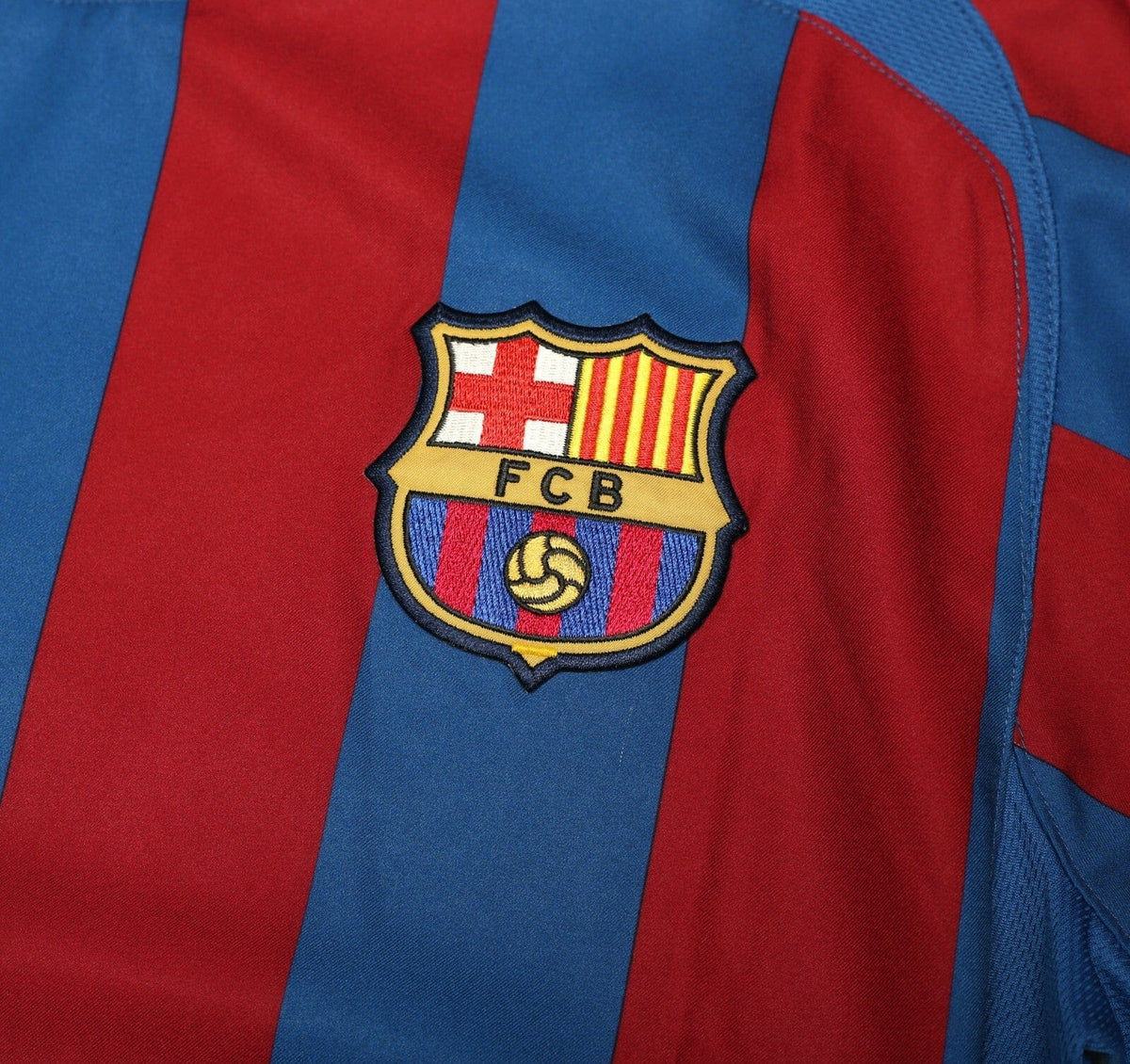 2005/06 RONALDINHO #10 Barcelona Vintage Nike Home Football Shirt (M)