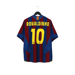 2005/06 Ronaldinho #10 Barcelona Vintage Nike Home Football Shirt (M)