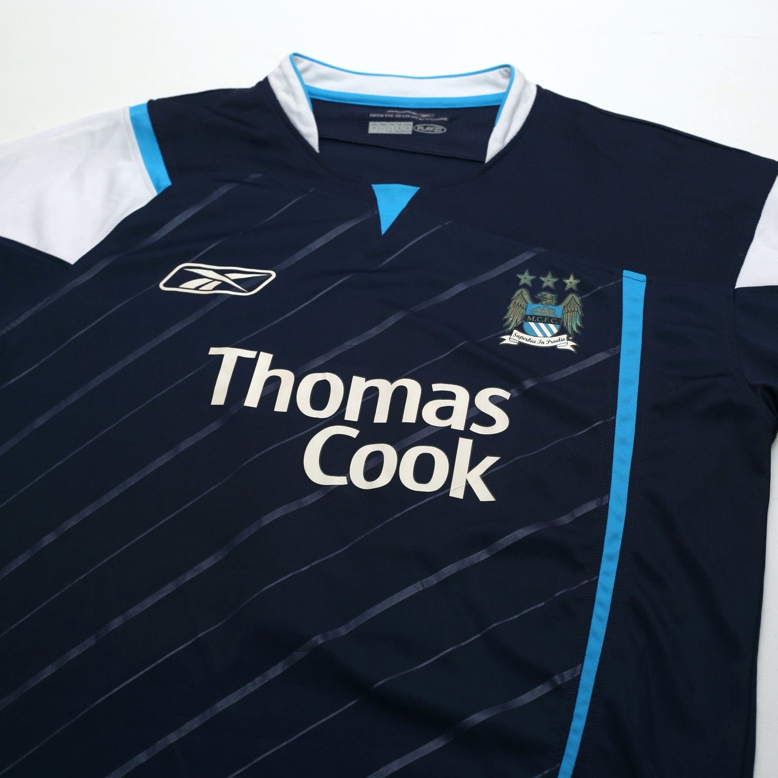 2005/06 Sun Ji Hai #17 Manchester City Vintage Reebok Away LS Football Shirt (M)