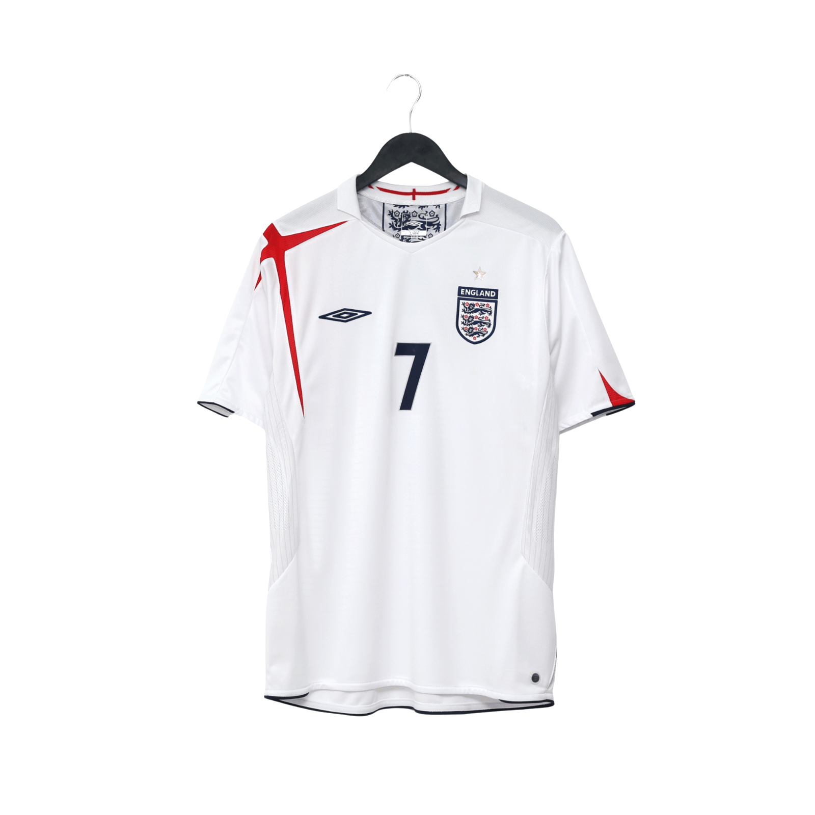 2005/07 Beckham #7 England Vintage Umbro Home Football Shirt (L) WC 2006