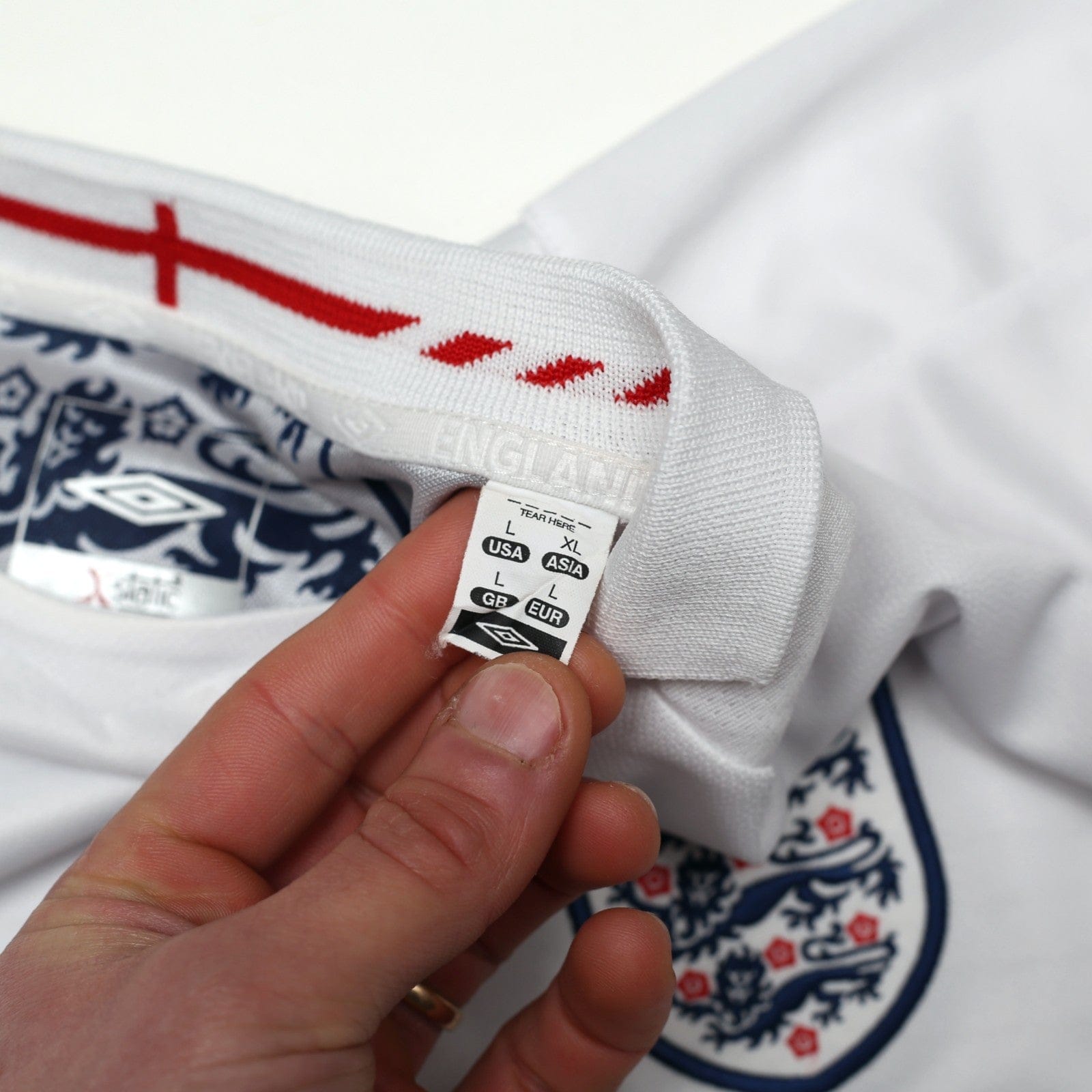 2005/07 Beckham #7 England Vintage Umbro Home Football Shirt (L) WC 2006