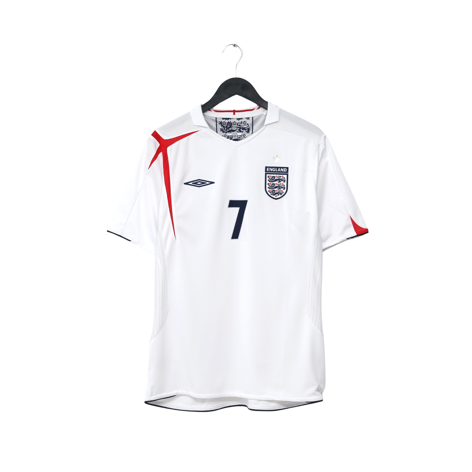 2005/07 Beckham #7 England Vintage Umbro Home Football Shirt (L) WC 2006