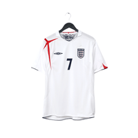 2005/07 Beckham #7 England Vintage Umbro Home Football Shirt (L) WC 2006