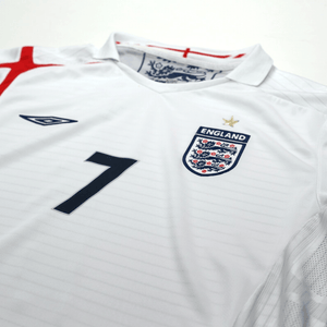 2005/07 Beckham #7 England Vintage Umbro Home Football Shirt (L) WC 2006