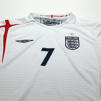 2005/07 Beckham #7 England Vintage Umbro Home Football Shirt (L) WC 2006
