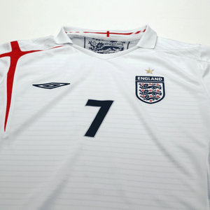 2005/07 Beckham #7 England Vintage Umbro Home Football Shirt (L) WC 2006