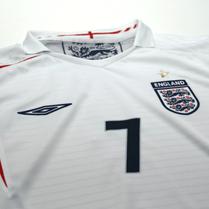 2005/07 Beckham #7 England Vintage Umbro Home Football Shirt (L) WC 2006