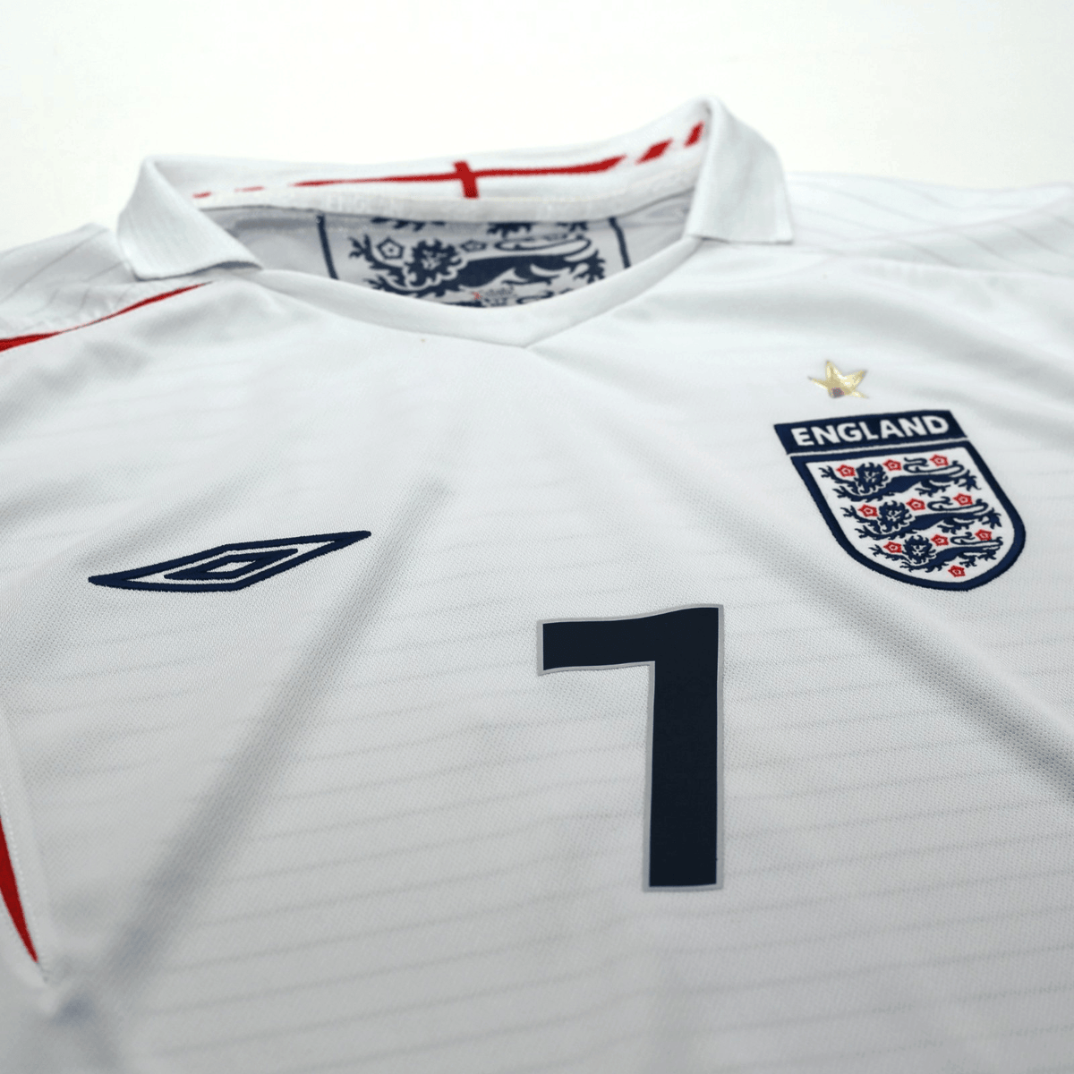 2005/07 Beckham #7 England Vintage Umbro Home Football Shirt (L) WC 2006