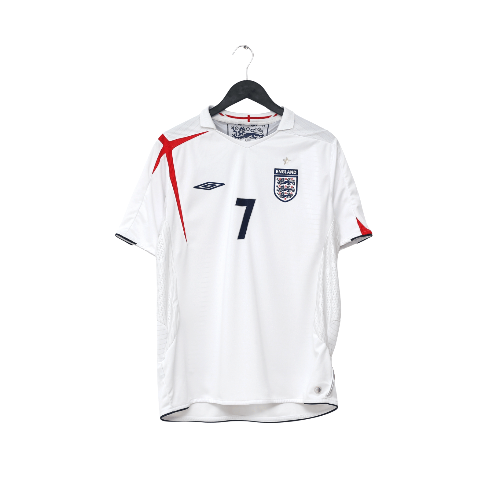 2005/07 Beckham #7 England Vintage Umbro Home Football Shirt (L) WC 2006