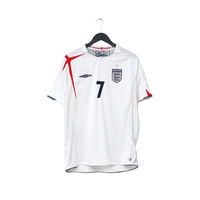 2005/07 Beckham #7 England Vintage Umbro Home Football Shirt (L) WC 2006